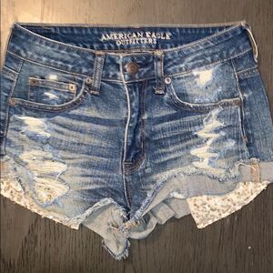 American Eagle Festival HiRise Stretch Denim Short